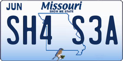 MO license plate SH4S3A