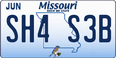 MO license plate SH4S3B