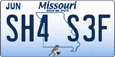 MO license plate SH4S3F
