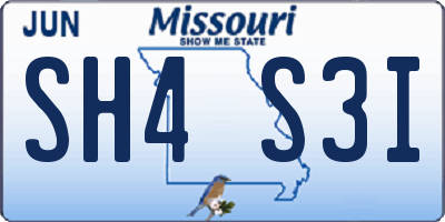 MO license plate SH4S3I
