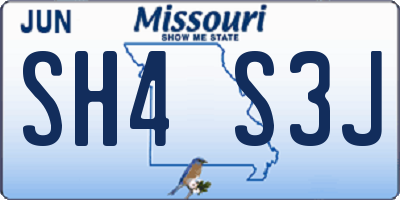 MO license plate SH4S3J