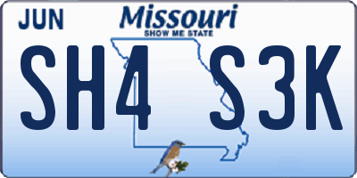 MO license plate SH4S3K