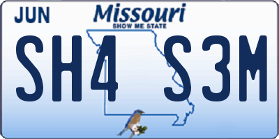 MO license plate SH4S3M