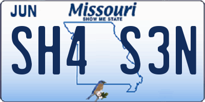 MO license plate SH4S3N