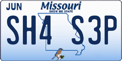 MO license plate SH4S3P