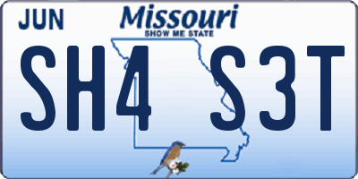 MO license plate SH4S3T