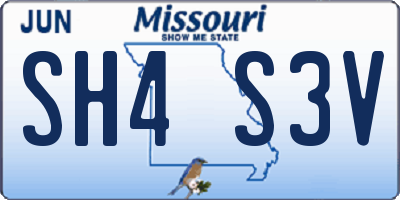 MO license plate SH4S3V
