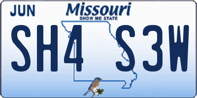 MO license plate SH4S3W