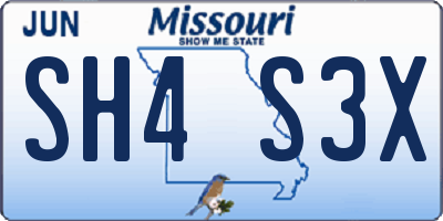 MO license plate SH4S3X