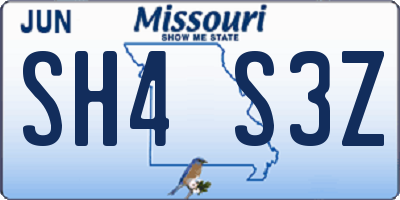 MO license plate SH4S3Z