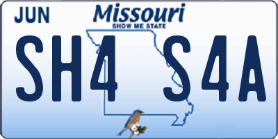 MO license plate SH4S4A