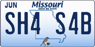 MO license plate SH4S4B