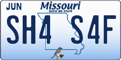 MO license plate SH4S4F
