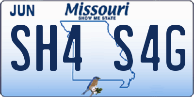 MO license plate SH4S4G