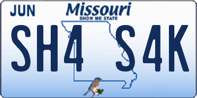 MO license plate SH4S4K