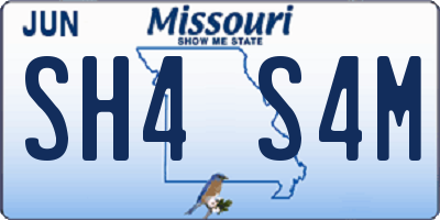 MO license plate SH4S4M