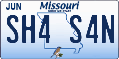 MO license plate SH4S4N
