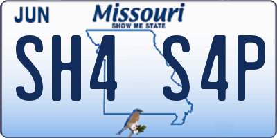 MO license plate SH4S4P