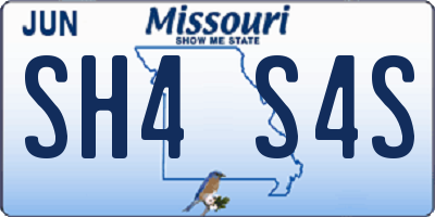 MO license plate SH4S4S