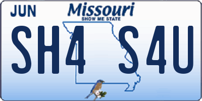 MO license plate SH4S4U