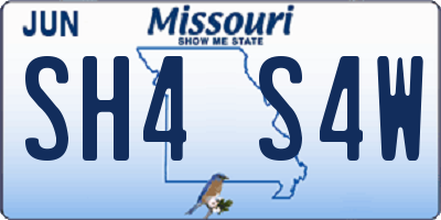 MO license plate SH4S4W