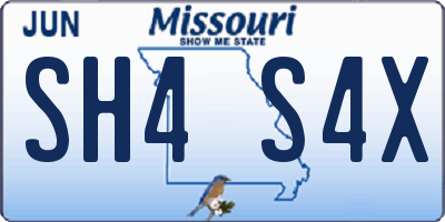 MO license plate SH4S4X