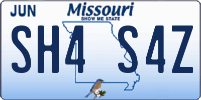 MO license plate SH4S4Z