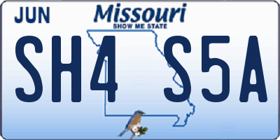 MO license plate SH4S5A