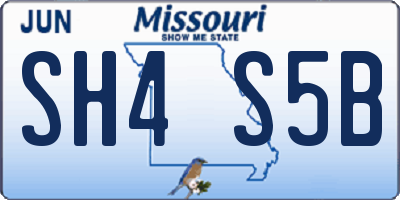 MO license plate SH4S5B