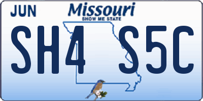 MO license plate SH4S5C