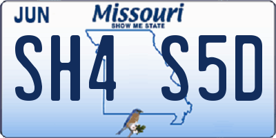 MO license plate SH4S5D