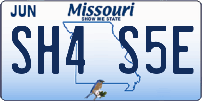 MO license plate SH4S5E