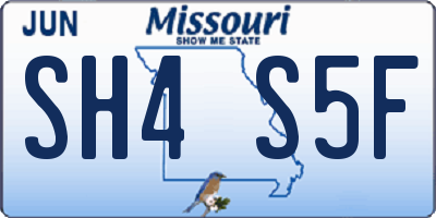 MO license plate SH4S5F