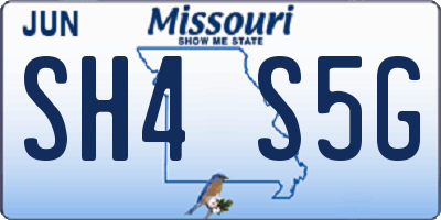 MO license plate SH4S5G