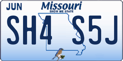 MO license plate SH4S5J