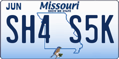 MO license plate SH4S5K