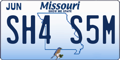 MO license plate SH4S5M