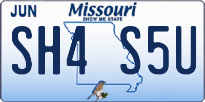 MO license plate SH4S5U
