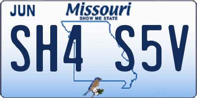 MO license plate SH4S5V