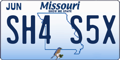 MO license plate SH4S5X