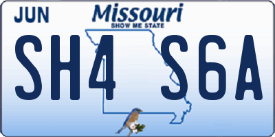 MO license plate SH4S6A