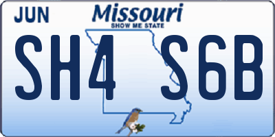 MO license plate SH4S6B