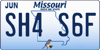 MO license plate SH4S6F