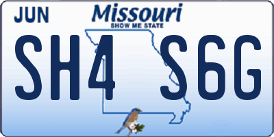MO license plate SH4S6G