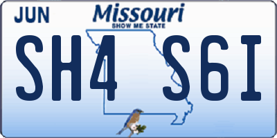 MO license plate SH4S6I