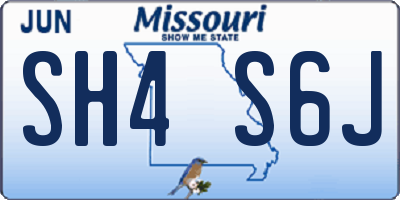 MO license plate SH4S6J