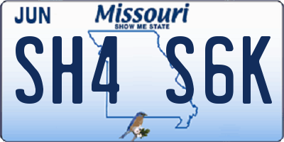 MO license plate SH4S6K