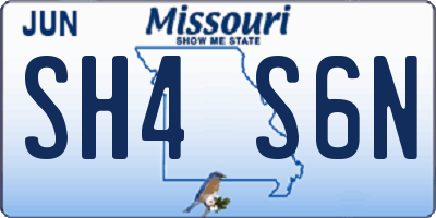 MO license plate SH4S6N