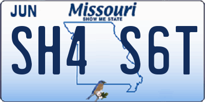 MO license plate SH4S6T