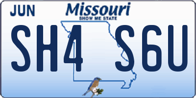 MO license plate SH4S6U
